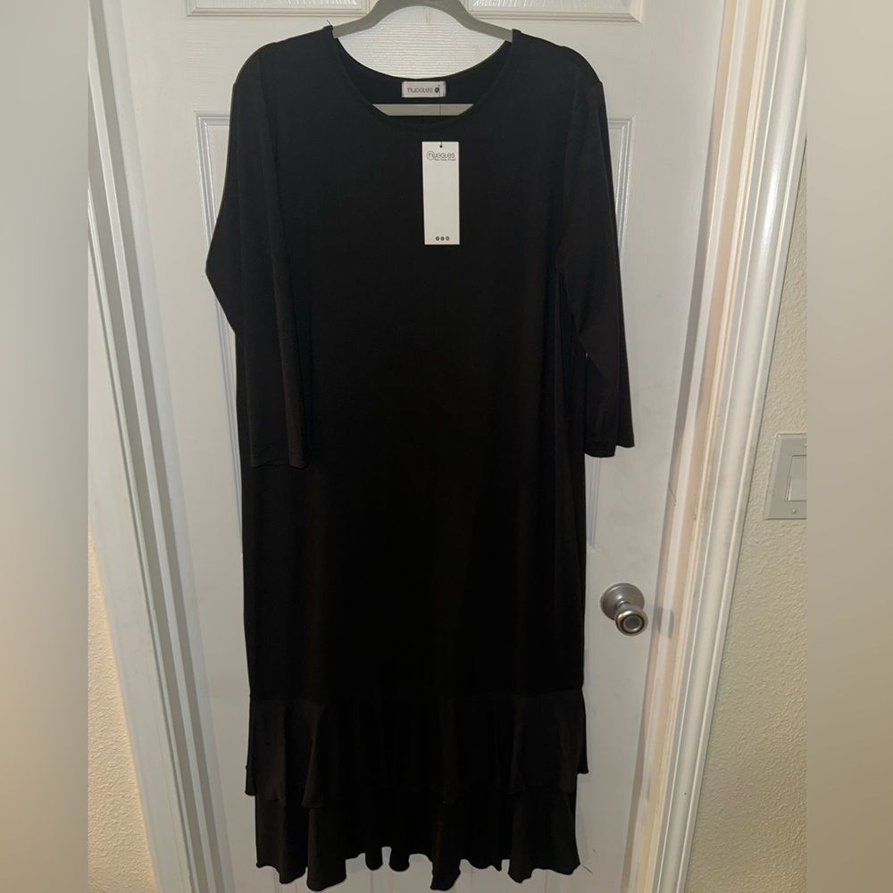 NWT Nuggles Ruffle Black Layering Dress